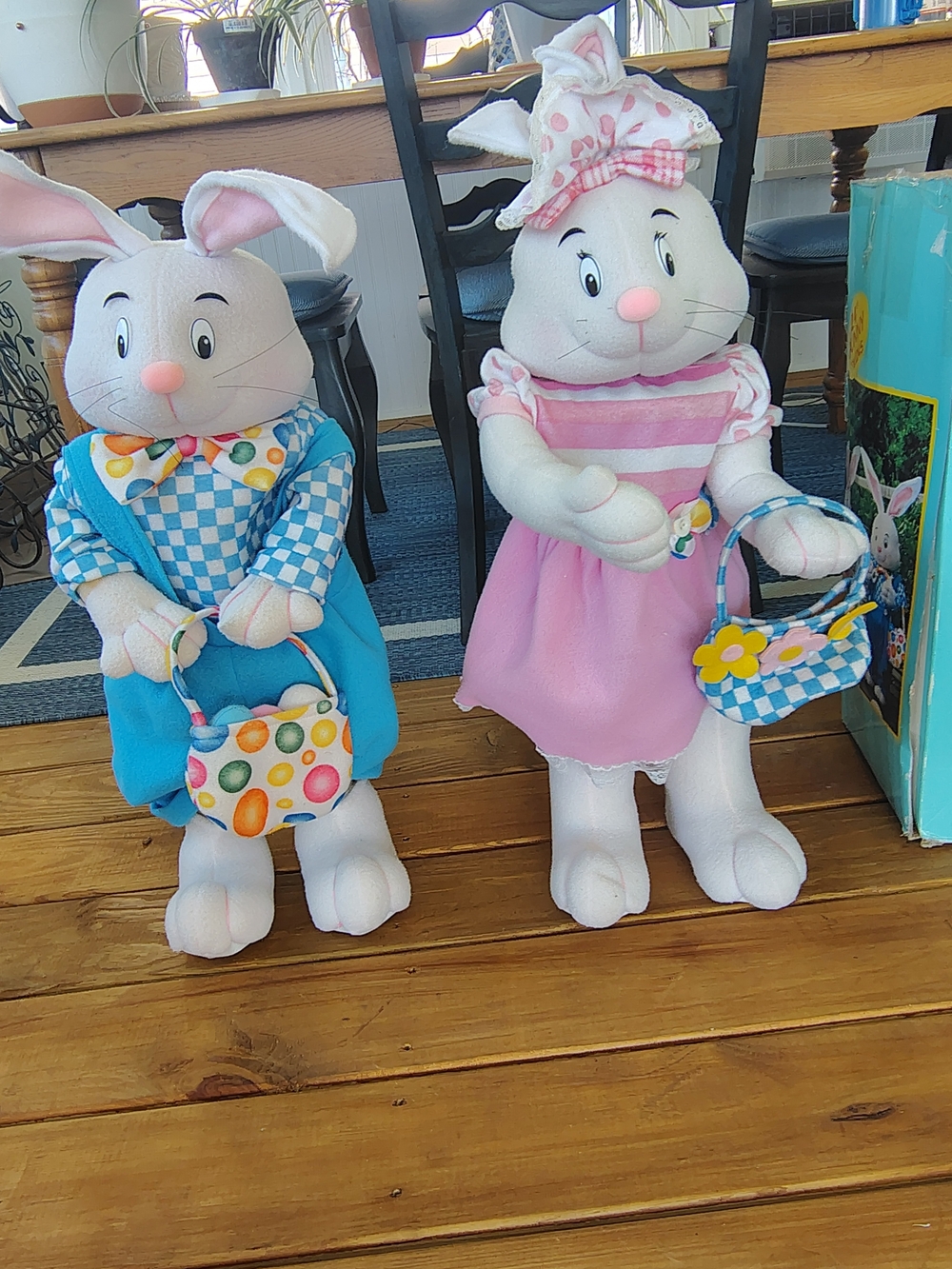 Vintage 24" Easter Bunny Twins Handerson Handicraft  porch decorations